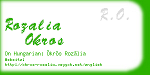 rozalia okros business card